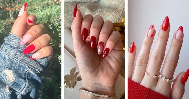 Unha Decorada De Vermelho