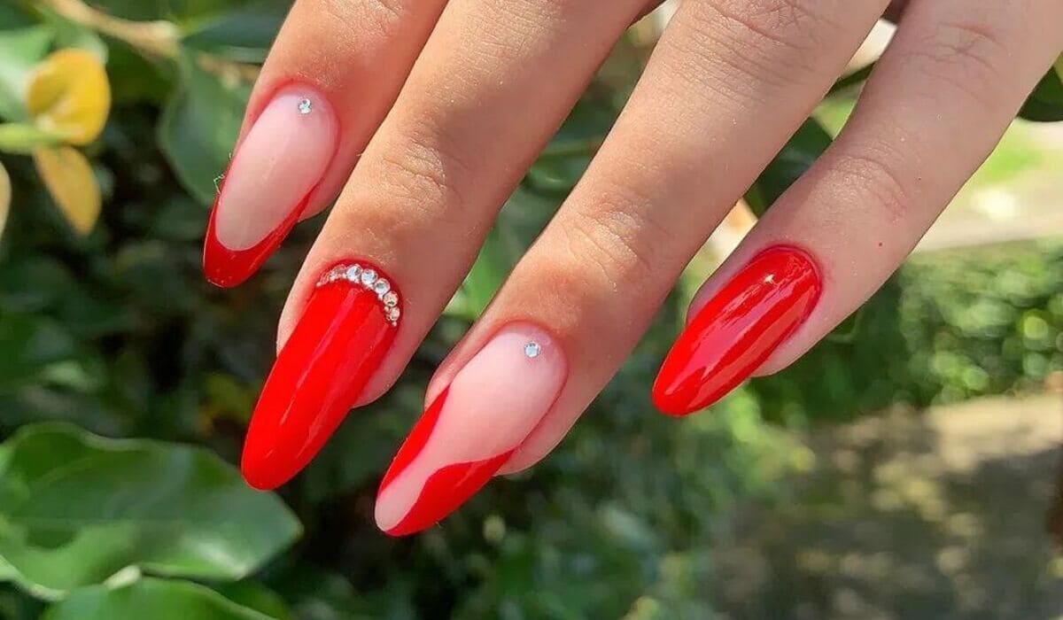 Unha Decorada De Vermelho