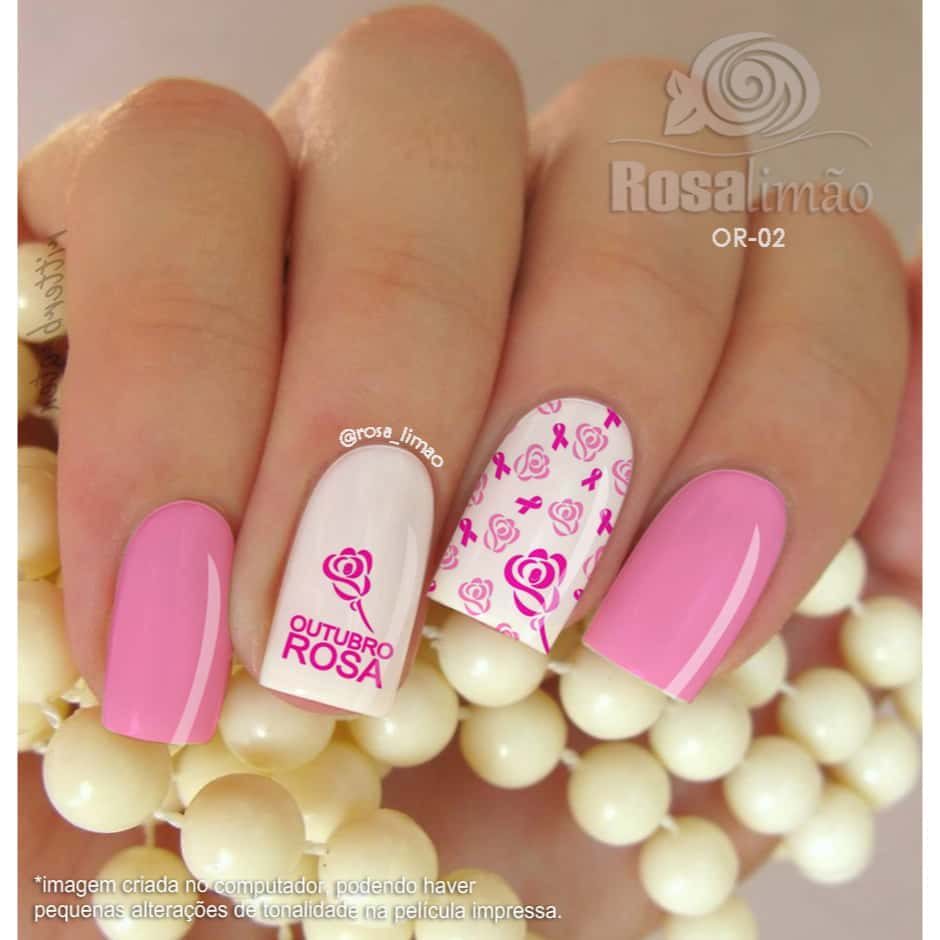 unha decorada outubro rosa