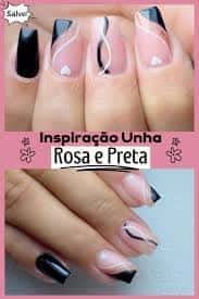 Preto Unha Decorada