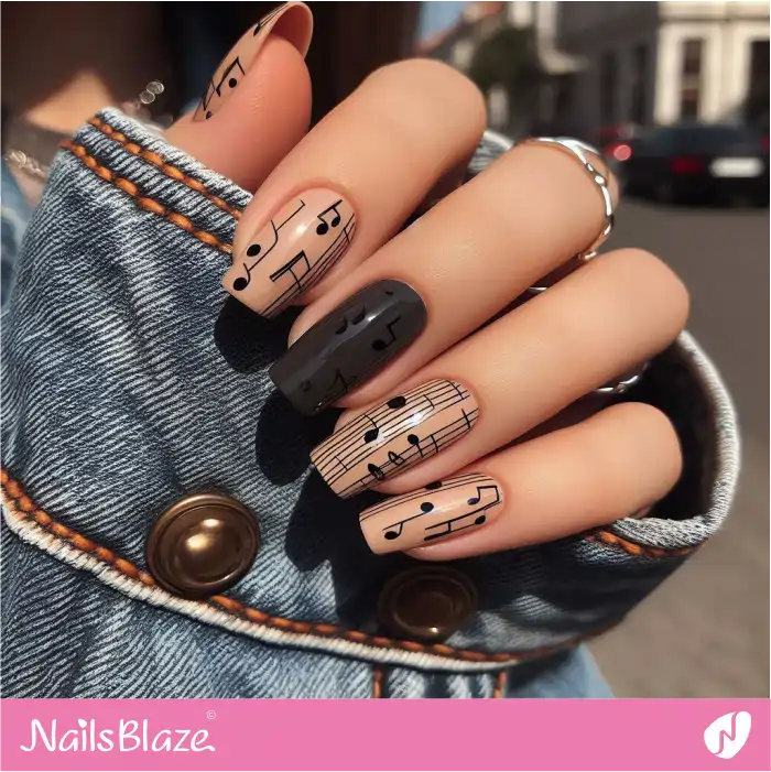 with music nail art