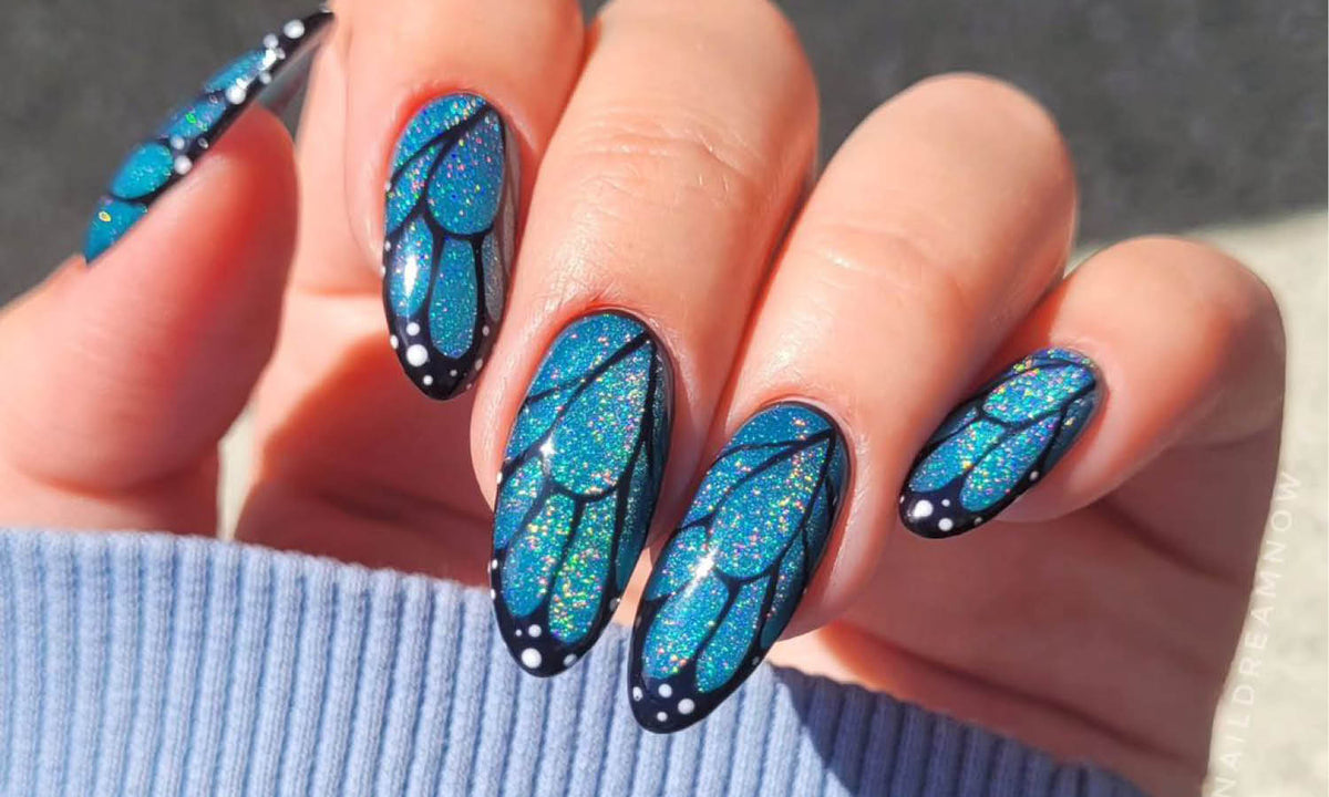 Butterfly Wing Powder Nail Art