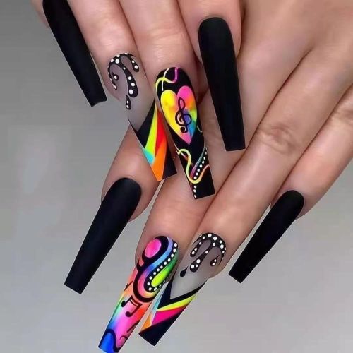 with music nail art