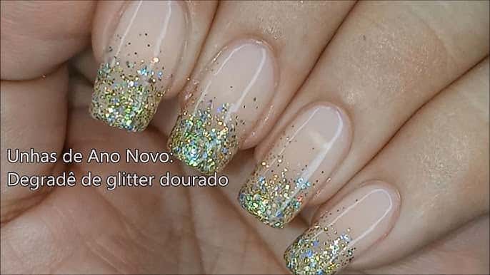 unha decorada para o ano novo