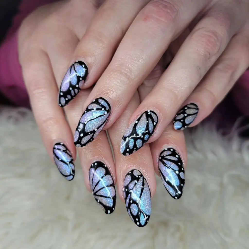 Butterfly Wing Powder Nail Art