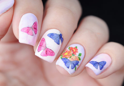 Butterfly Wing Powder Nail Art
