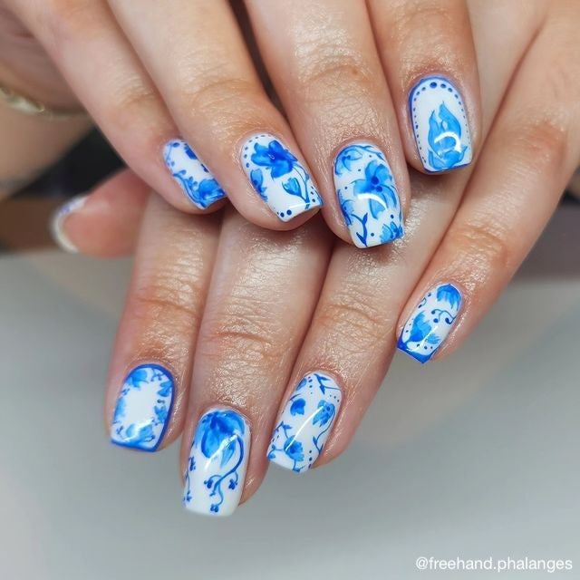 blue evil eye nail art