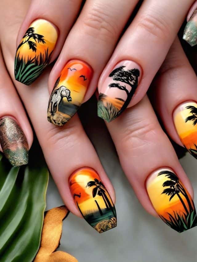 Theme Nail Art Safari