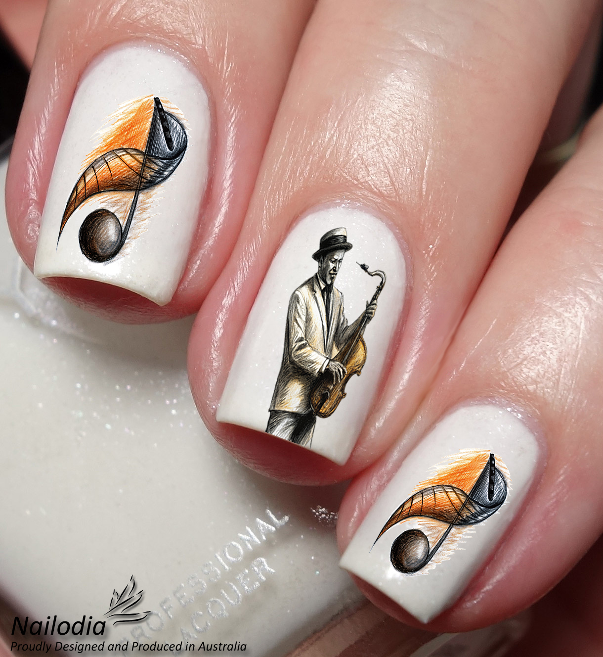 with music nail art