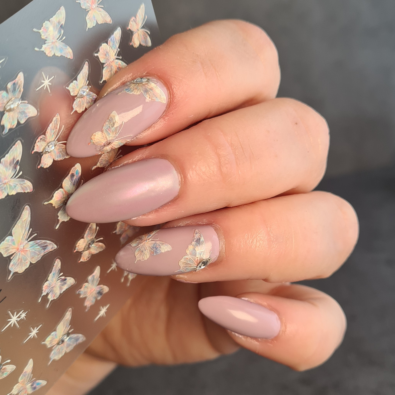 Butterfly Wing Powder Nail Art