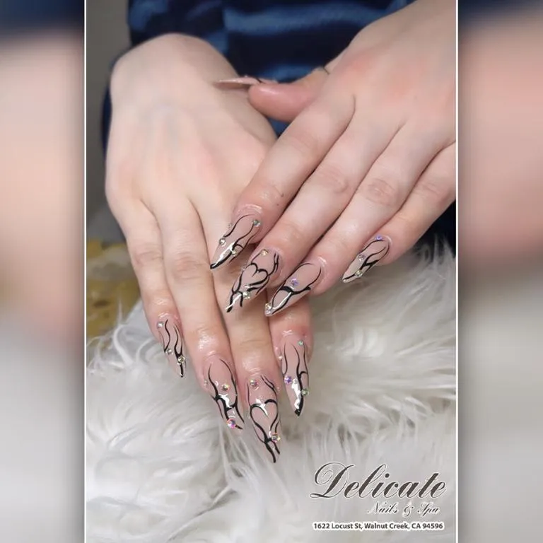 Delicate Black Nail Art