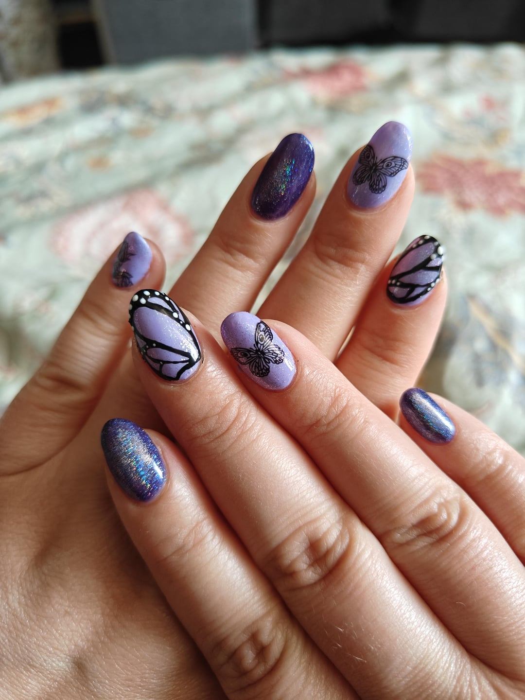 Butterfly Wing Powder Nail Art