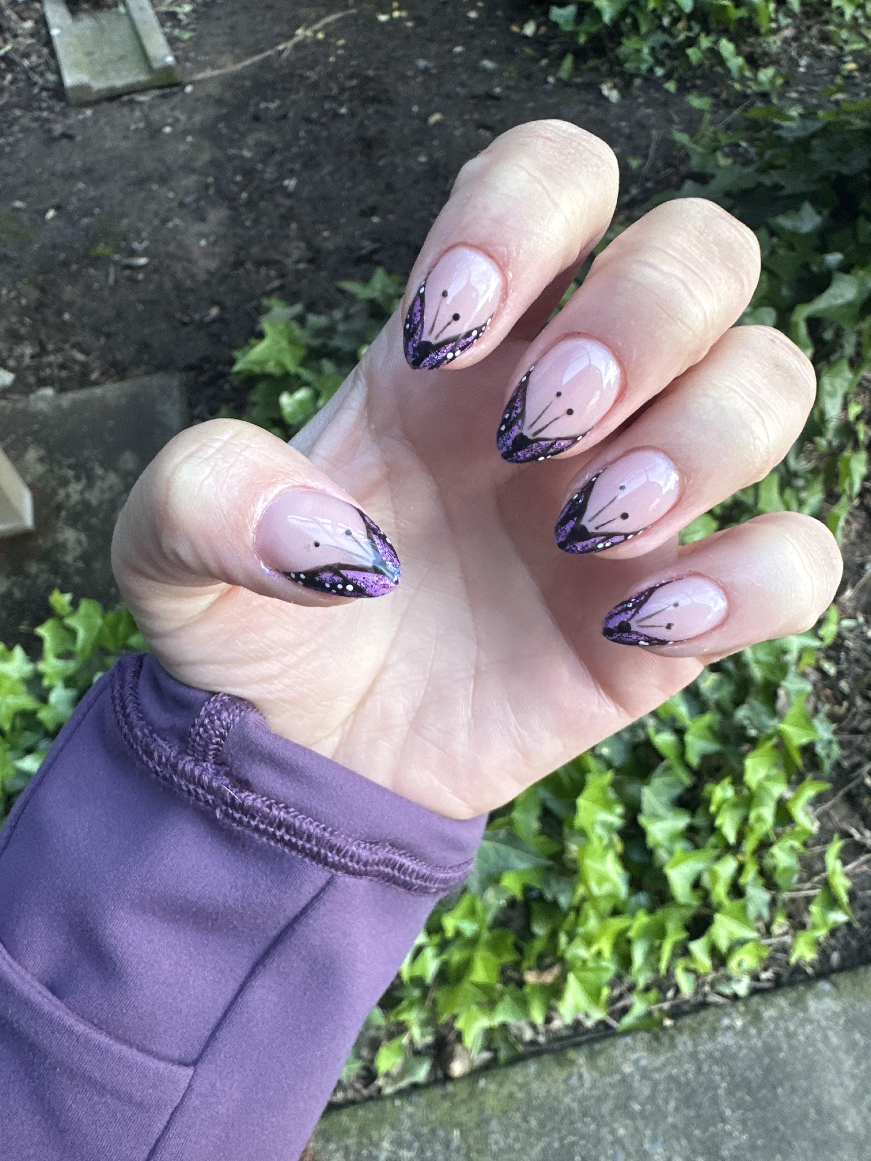Butterfly Wing Powder Nail Art