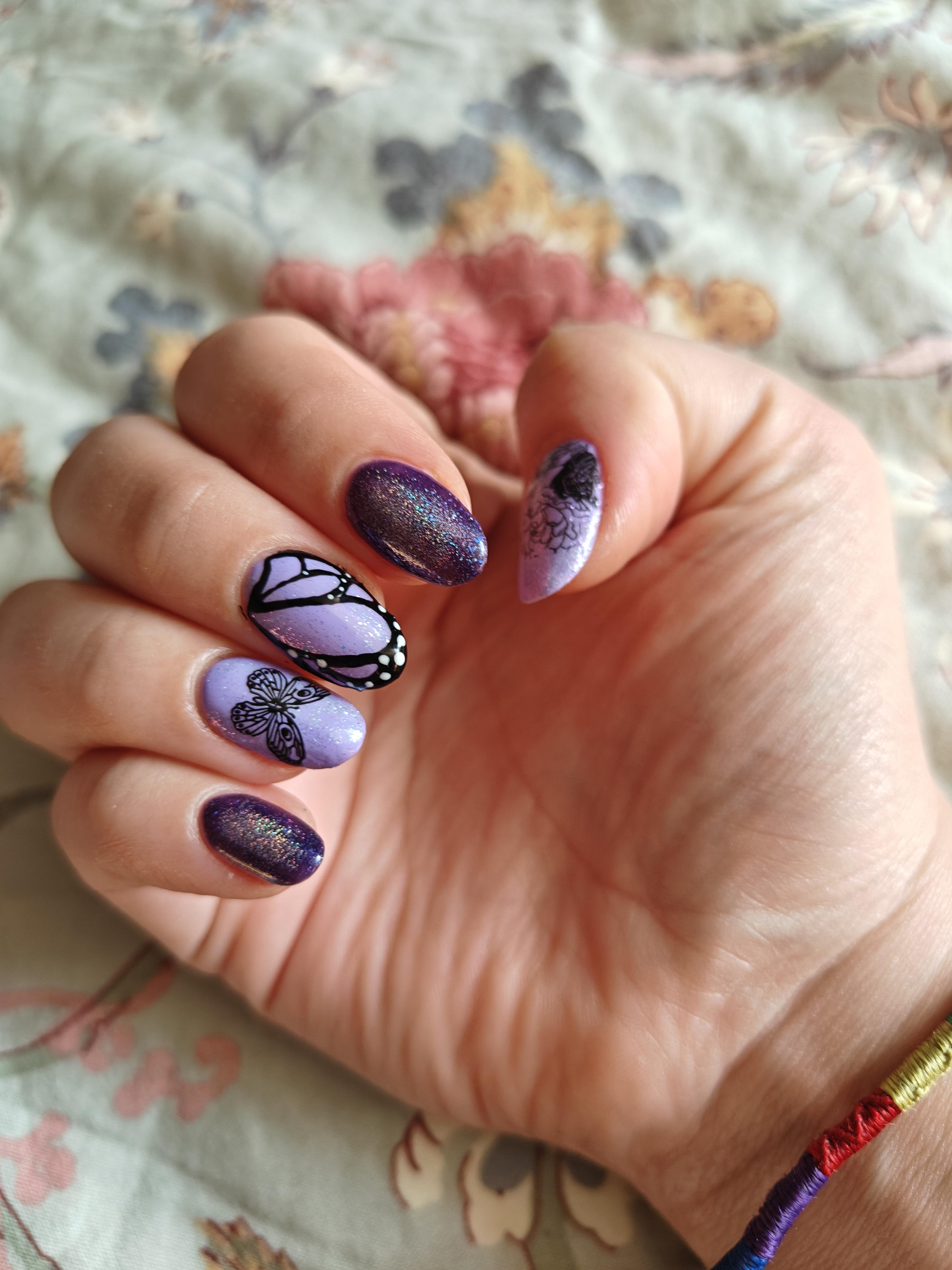 Butterfly Wing Powder Nail Art