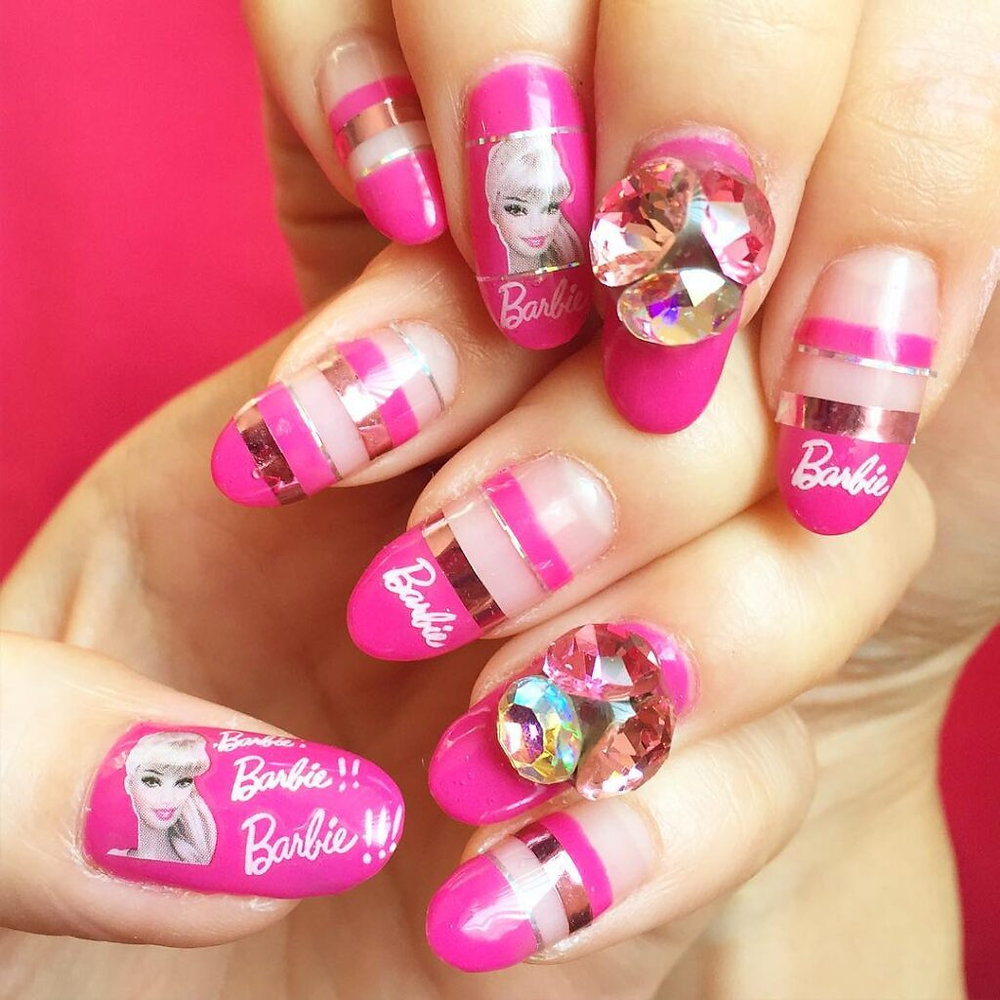 barbie nail art