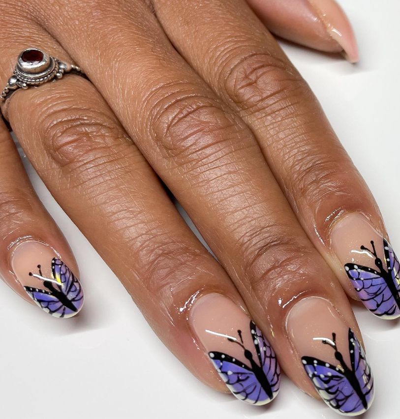 Butterfly Wing Powder Nail Art