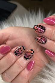 Butterfly Wing Powder Nail Art
