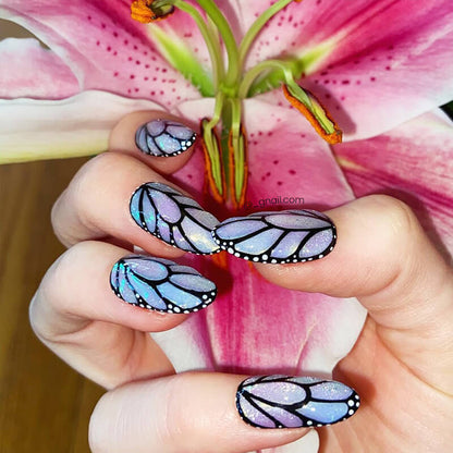 Butterfly Wing Powder Nail Art
