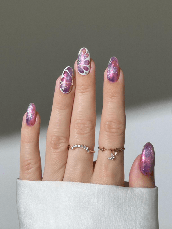 Butterfly Wing Powder Nail Art