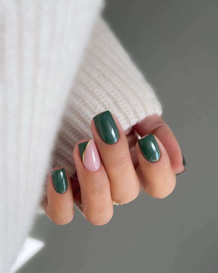 unha decorada com verde