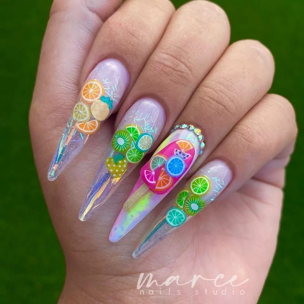 unha decorada simples gel