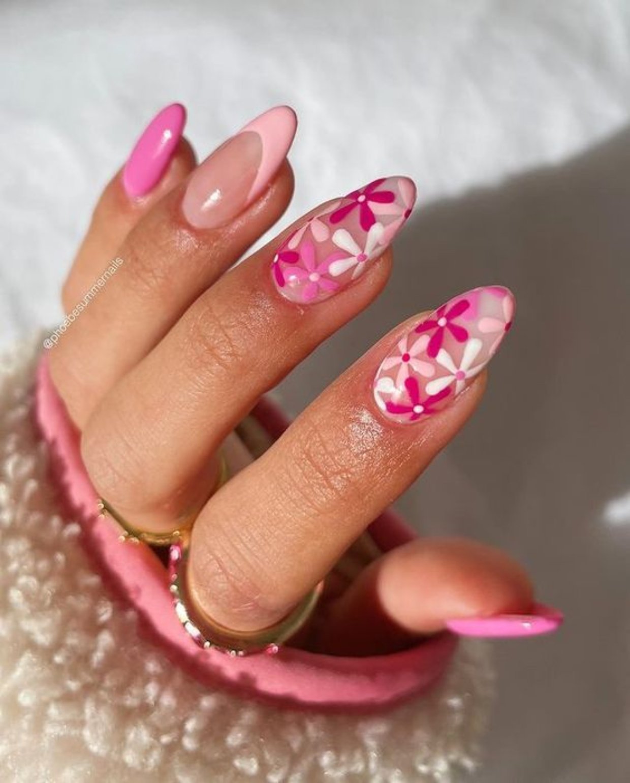 Unha Decorada Rosa 2023