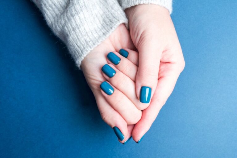Azul Unha Decorada