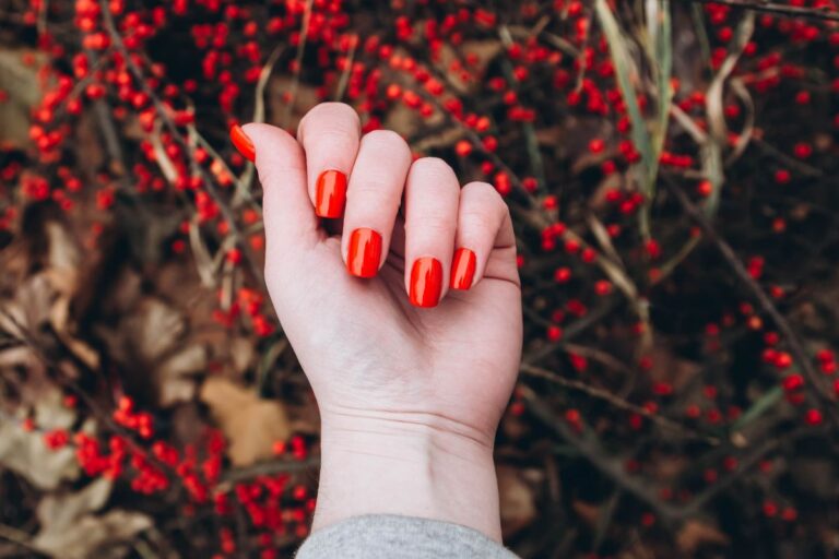 Unha Decorada Vermelho Escuro