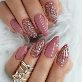 Unha De Gel Decorada Delicada Redonda