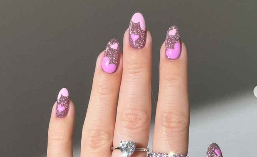 Unha Decorada Com Glitter
