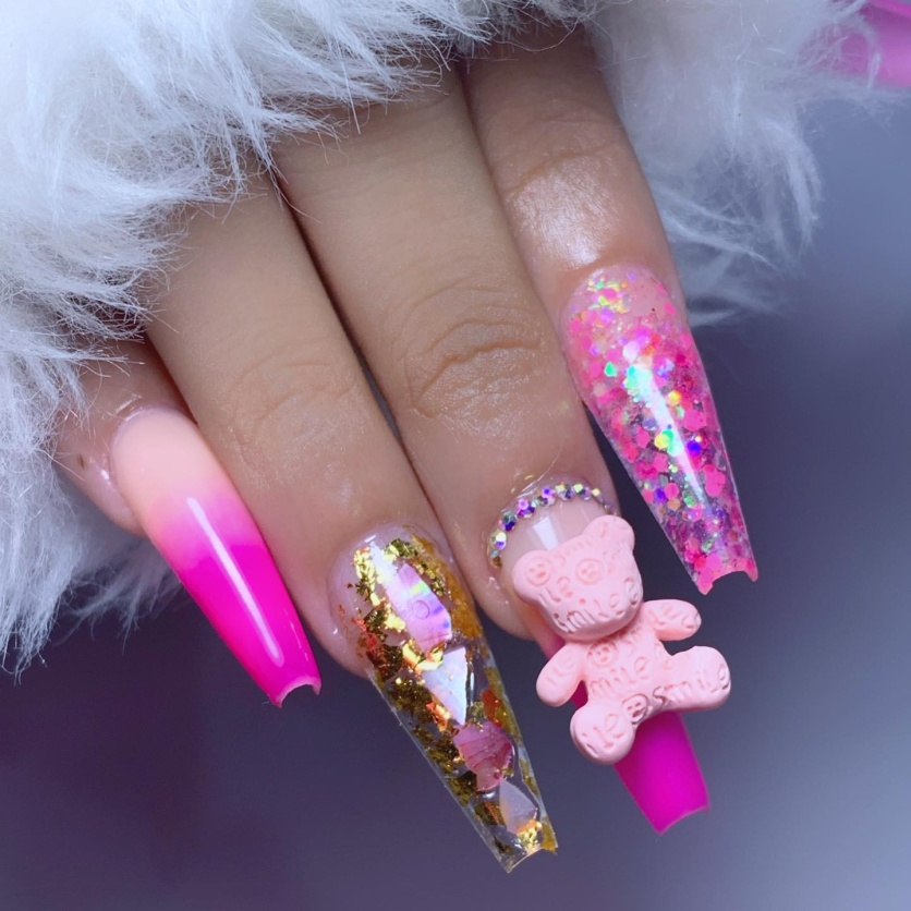 Unha Decorada Com Glitter