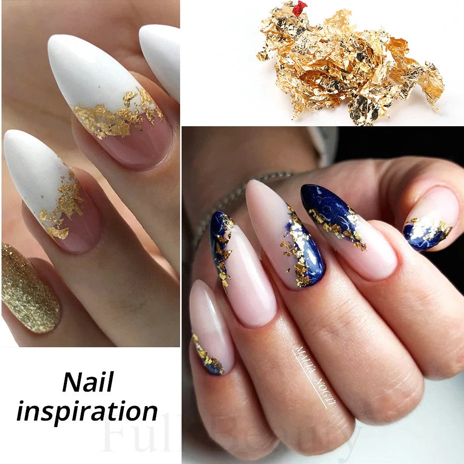 Gold Leaf Nail Art