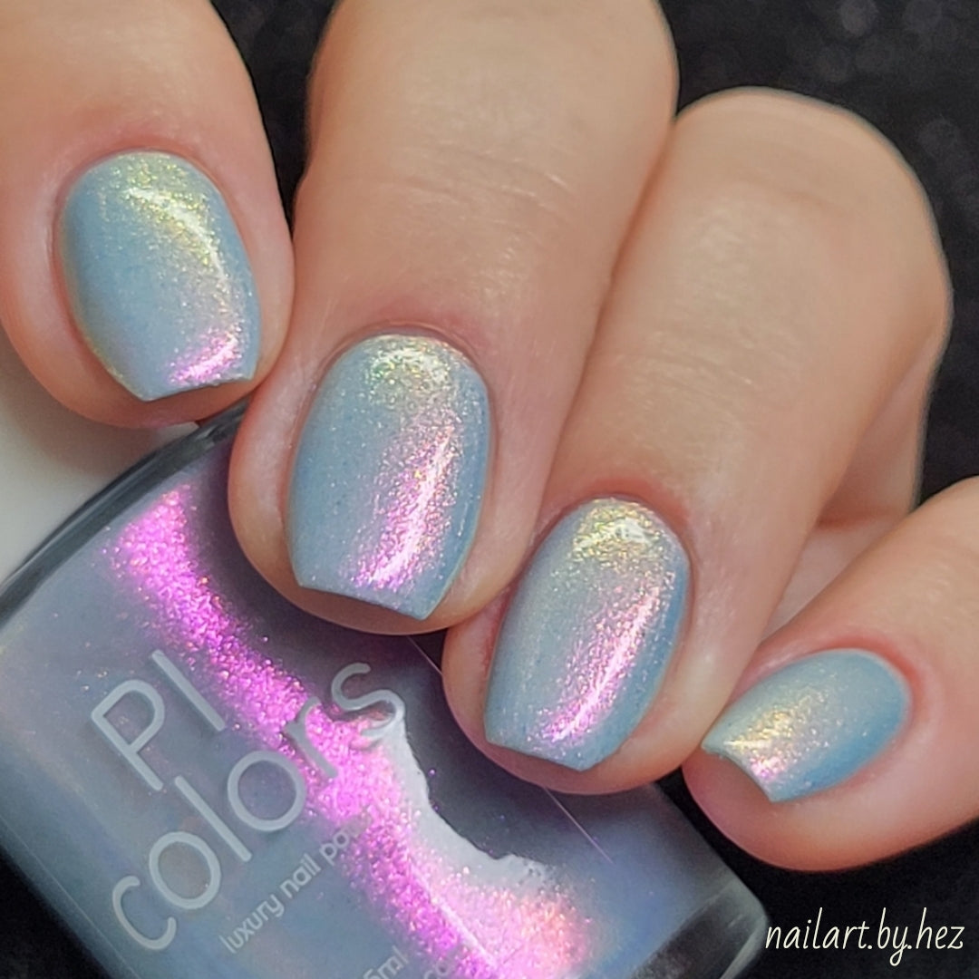 blue and pink nail art