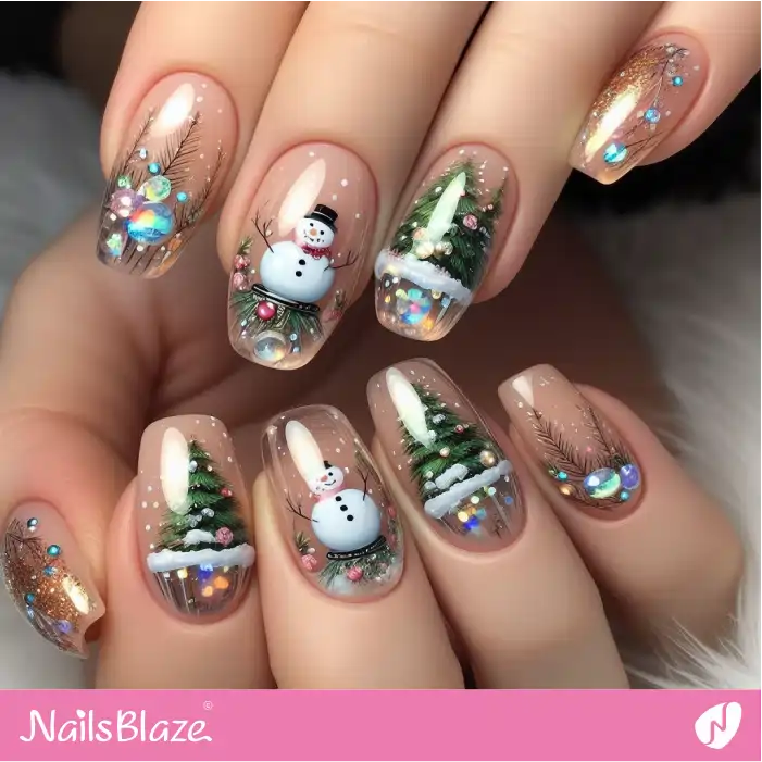 Christmas and New Year nail art 2025