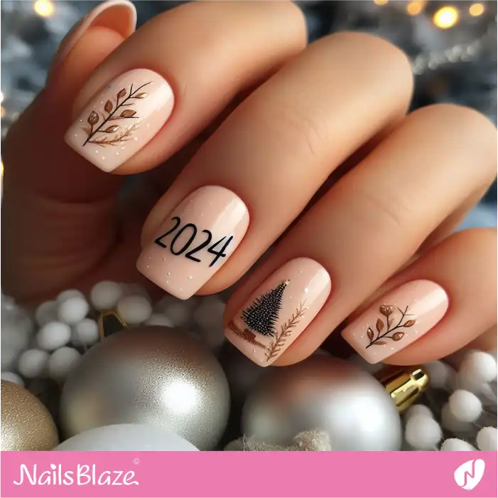 Christmas and New Year nail art 2025