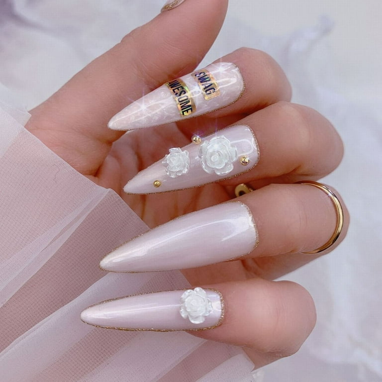 mother of pearl nail art