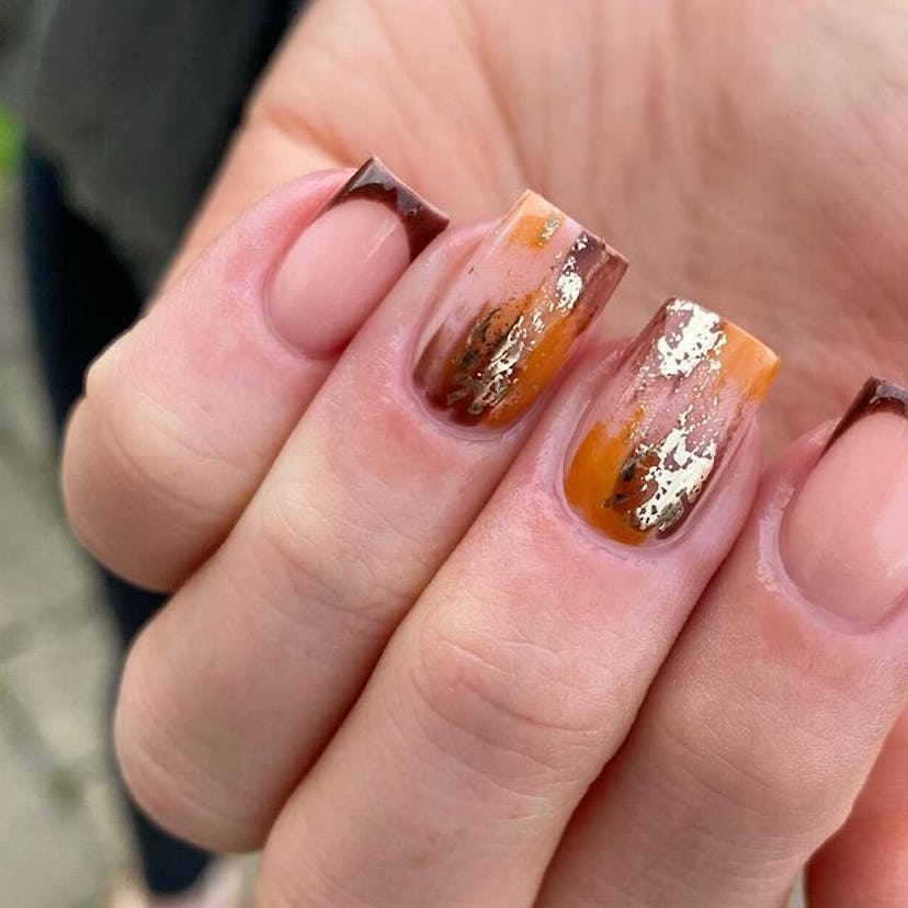 Gold Leaf Nail Art
