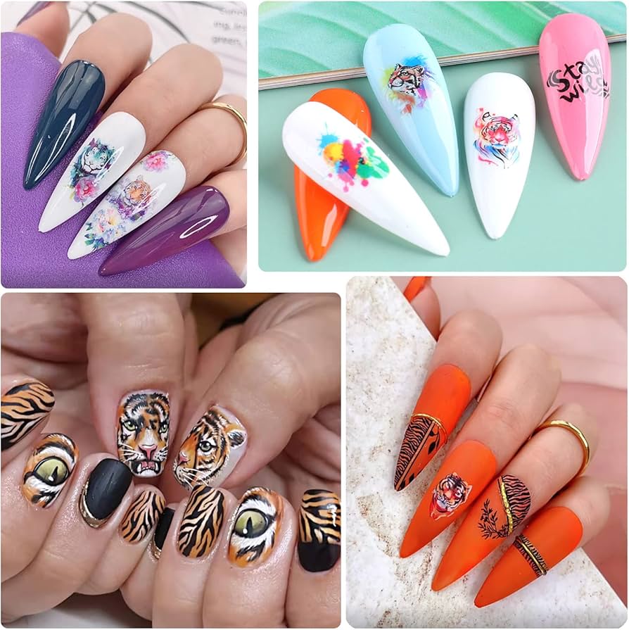tiger nail art