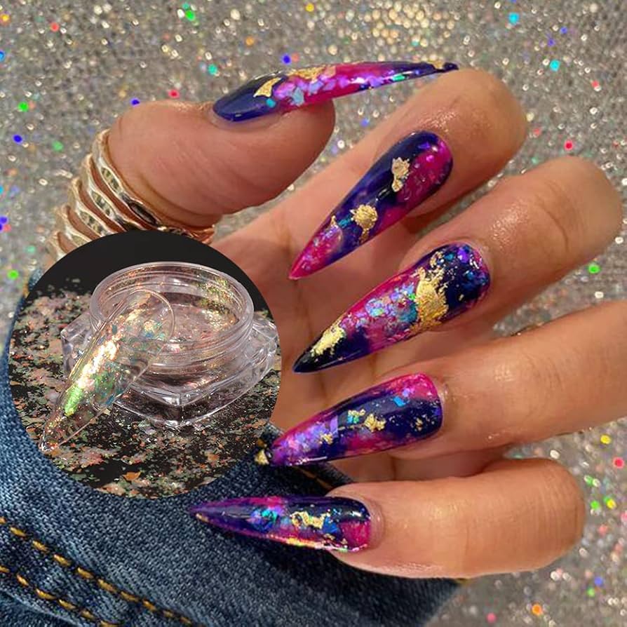 mother of pearl nail art