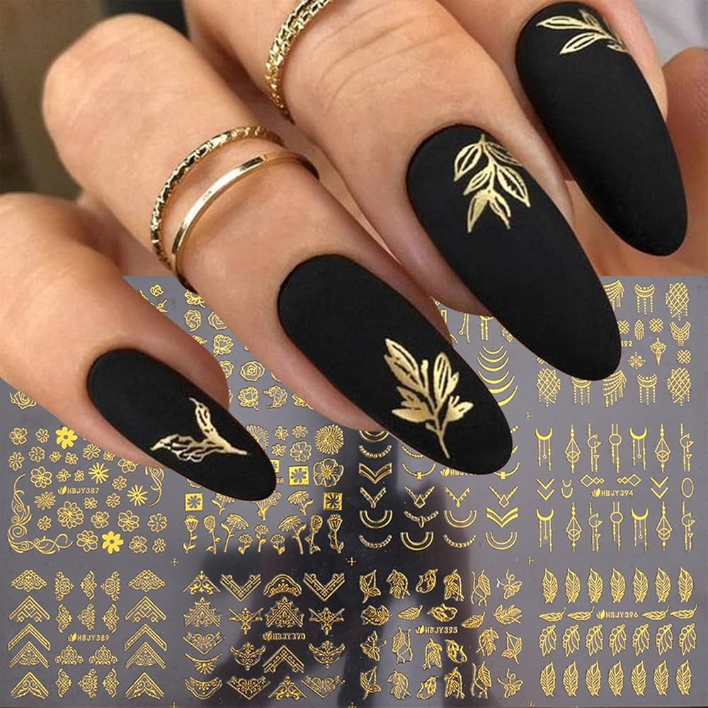 Gold Leaf Nail Art