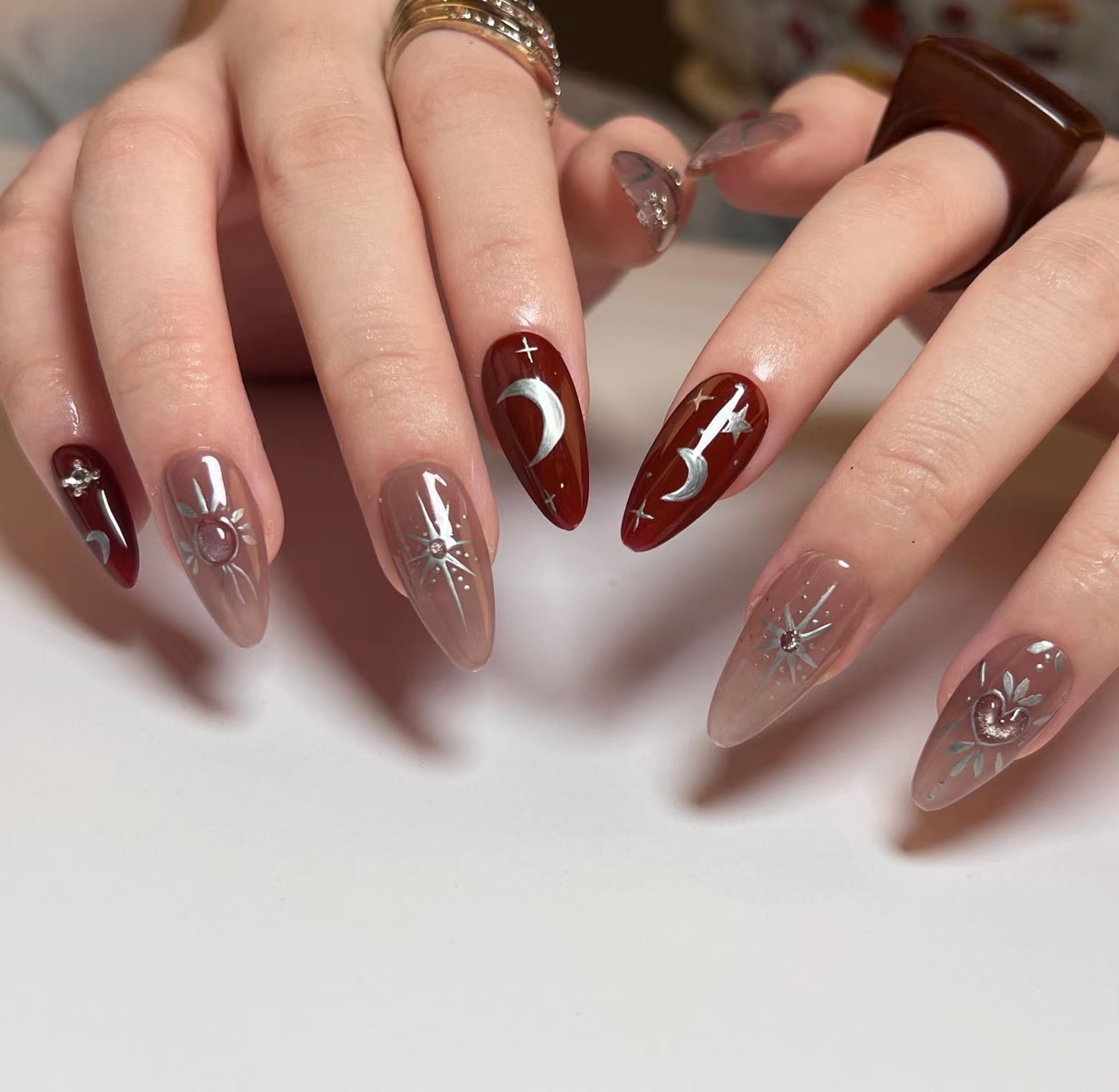 wine nail art