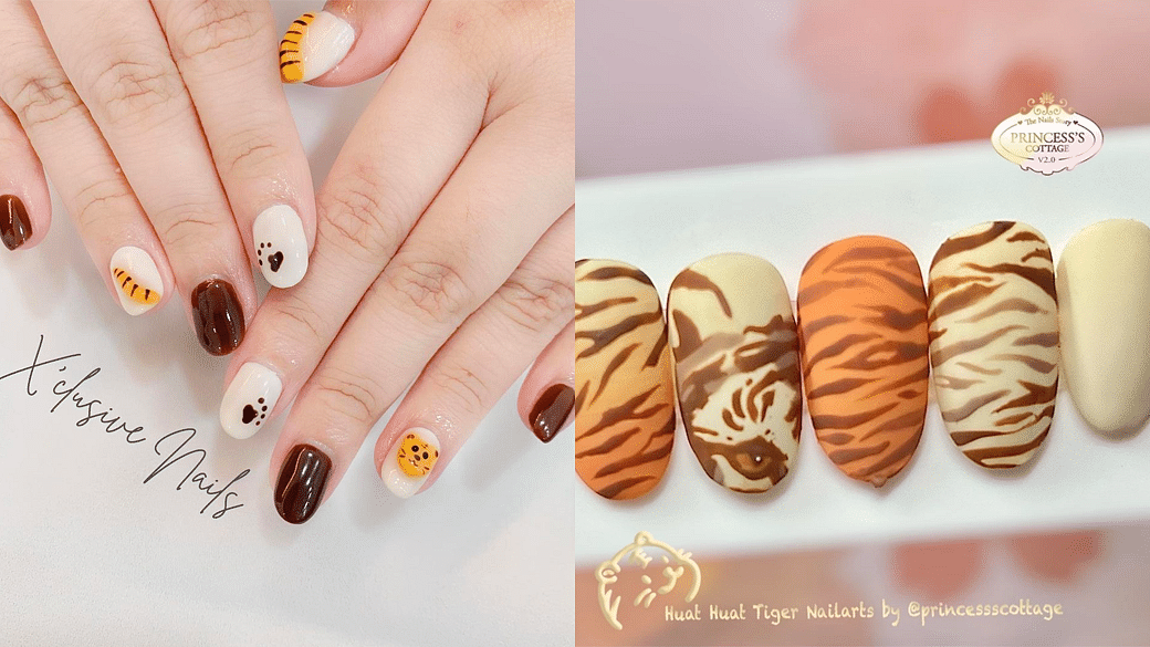 tiger nail art
