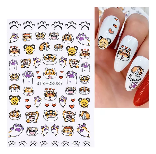 unha decorada tigre