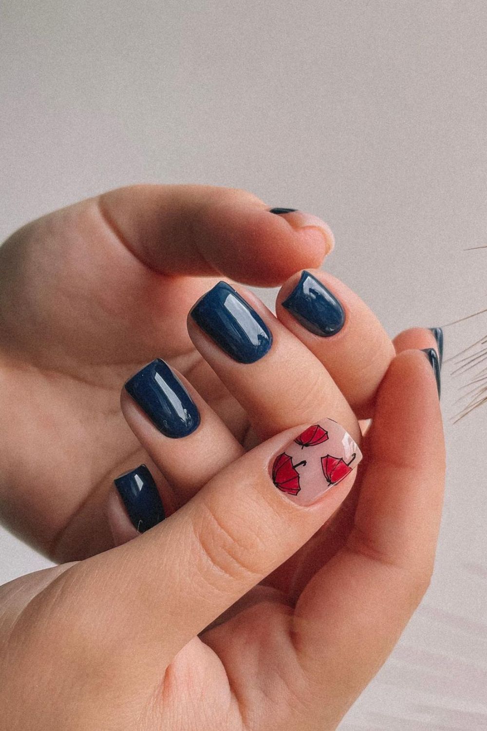 blue and red nail art