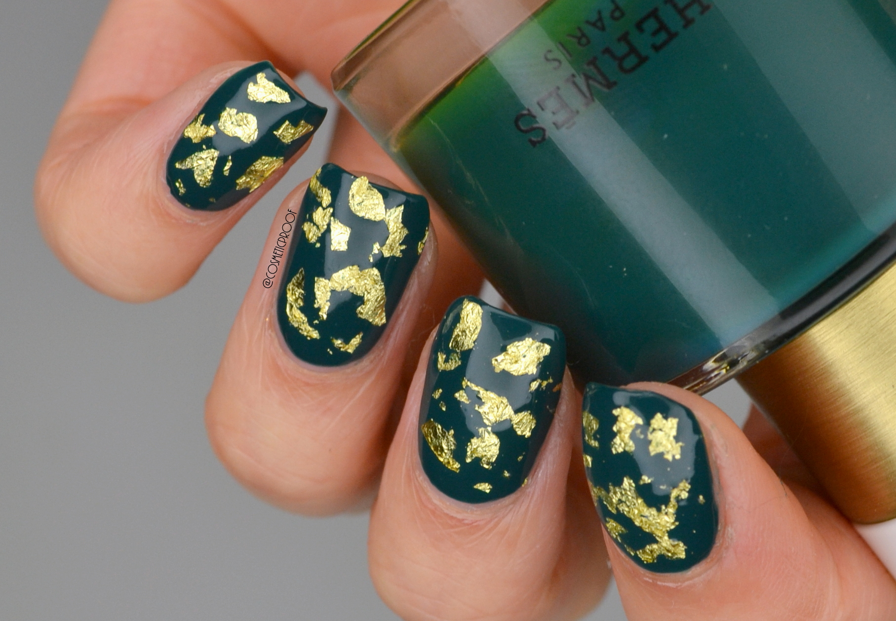 Gold Leaf Nail Art