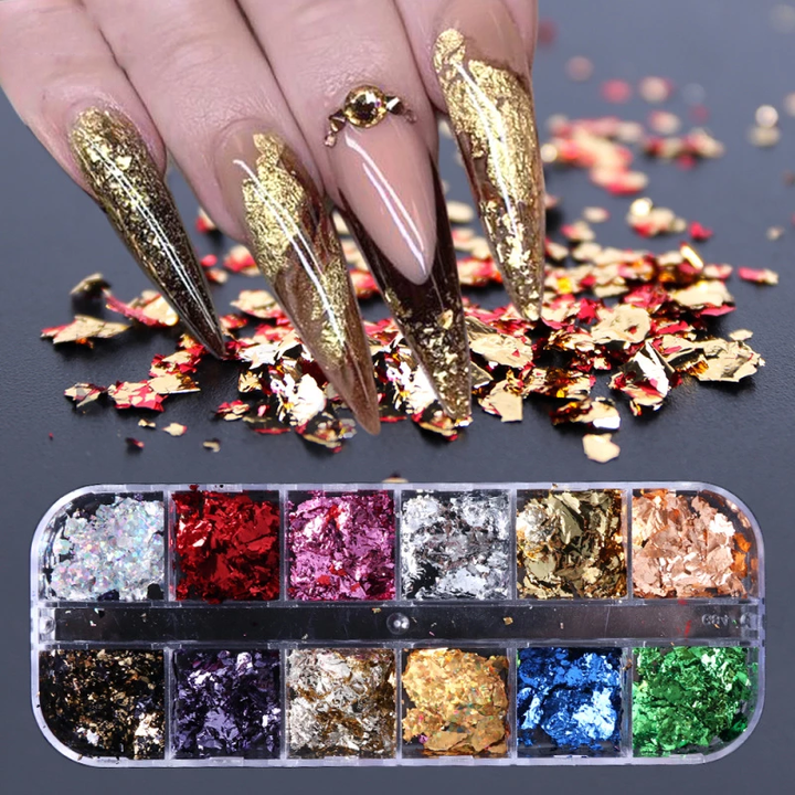 Gold Leaf Nail Art