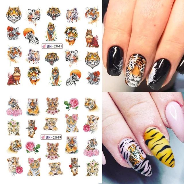 tiger nail art
