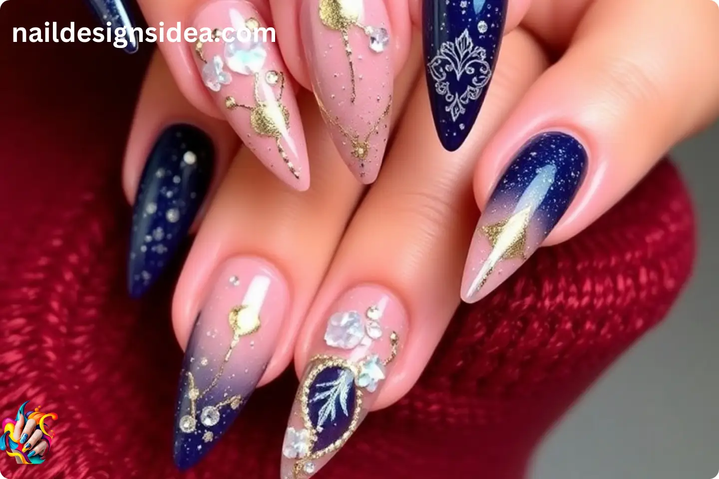 Christmas and New Year nail art 2025
