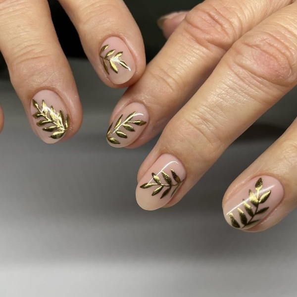 Gold Leaf Nail Art