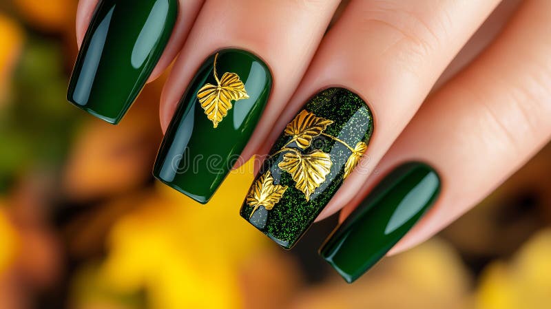 Gold Leaf Nail Art